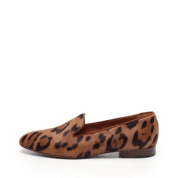 Ralph Lauren Collection Quintessa II Italian Hair-Calf Leopard Smoking Slipper - Picture 4 of 16